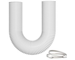 PromoHome PVC Afzuigslang 100mm, 3m Flexibele Ventilatieslang met 2 RVS Slangklemmen - Aluminium/PVC 5-laags, Geluidsisolerend, voor Mobiele Airco, Droger en Ventilatie