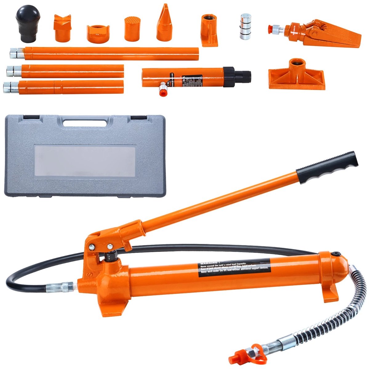 Lilac & Lily Hydraulische Krikset – Autokrik - Carrosserie reparatieset - 12 Ton - Auto, Vrachtwagen & Landbouw - Olieslang 1,4m