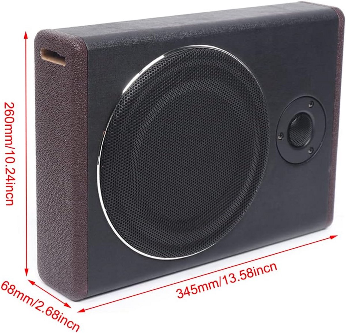 Actieve Subwoofer - Auto Bass Box - Verbeter Autogeluid - Ultradun Ontwerp - 8 Inch - Zwart