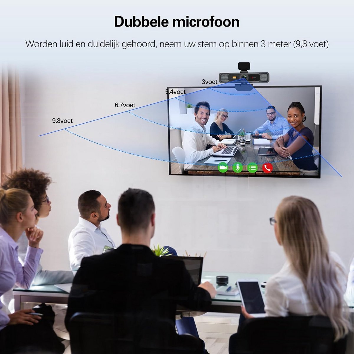 4K Streaming Camera - Webcam PC - Professionele Conferenties - 120° Ultra-Wide Hoek - 1080p@60FPS - Zwart thumbnail 5
