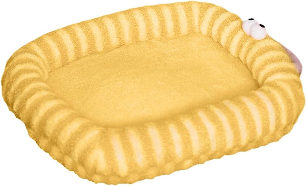 Huisdierbed - Dierenmand Warm Nest - Comfortabel Slapen - Constante Warmte Ondersteuning - 60x45 cm - Geel