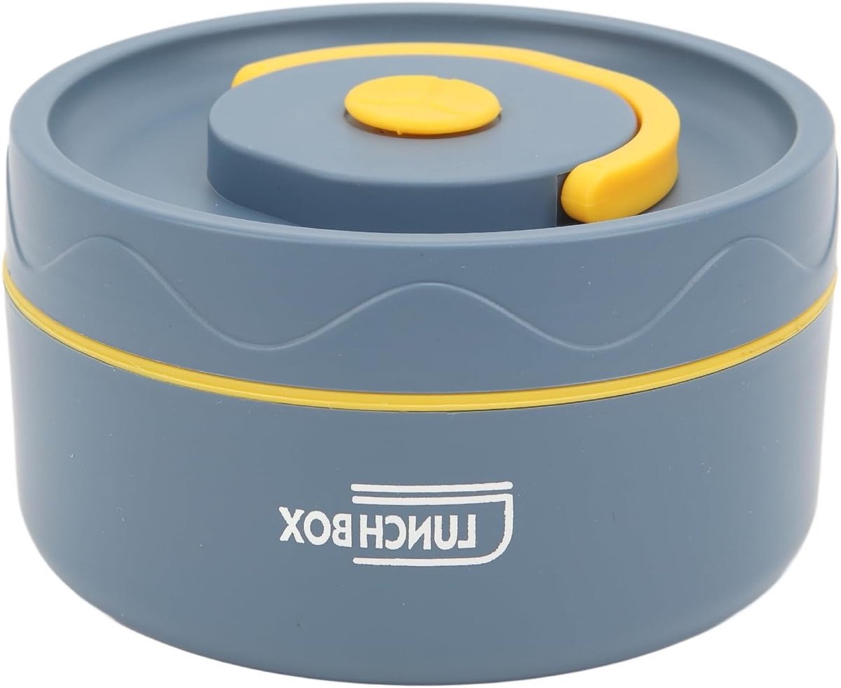 RVS Geïsoleerde Voedselcontainer met Goed Sluitende Thermos Lunchbox voor Keuken, Kantoor en Reizen - Ideaal voor Kamperen en Magnetrongebruik, Diepzeeblauw