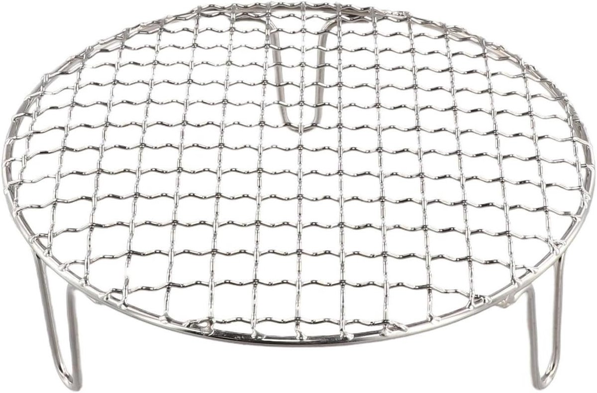 BBQ rooster - Grill rek - Buiten koken - Gelijkmatig gaas - 20 cm - Zilver