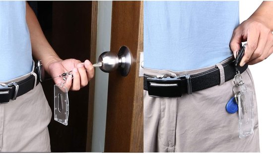 Badgehouder met Retractable Reel Set, Dubbelzijdige Horizontale en Verticale ID Kaarthouder voor School, Kantoor, Sleutelhanger en Riemclip van Merkloos — afbeelding 4