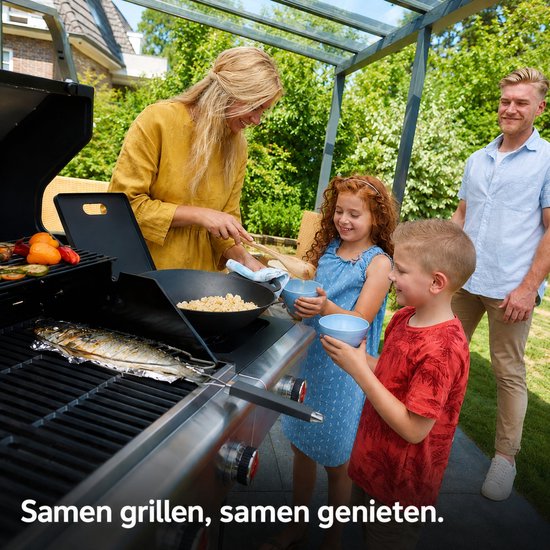 Landmann Triton PTS 3.1 Gas BBQ - Zijbrander - 3 Branders - 140 cm - Edelstaal - Gietijzeren Rooster van Landmann — afbeelding 5