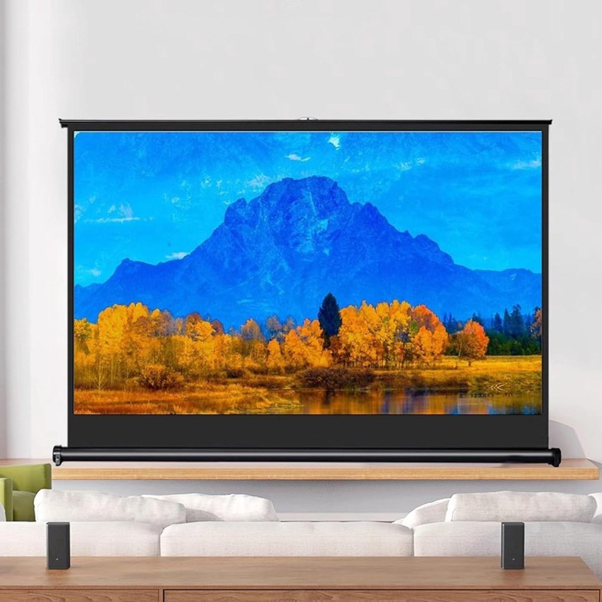 Projectorscherm - Filmscherm - Thuisbioscoop - Intrekbaar ontwerp - 50 inch - Wit