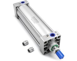 Luchtcilinder Dubbelwerkend - Pneumatische Cilinder - Industriële Automatisering - Enkele Staaf - 63mm Boring 200mm Slag - Zilver