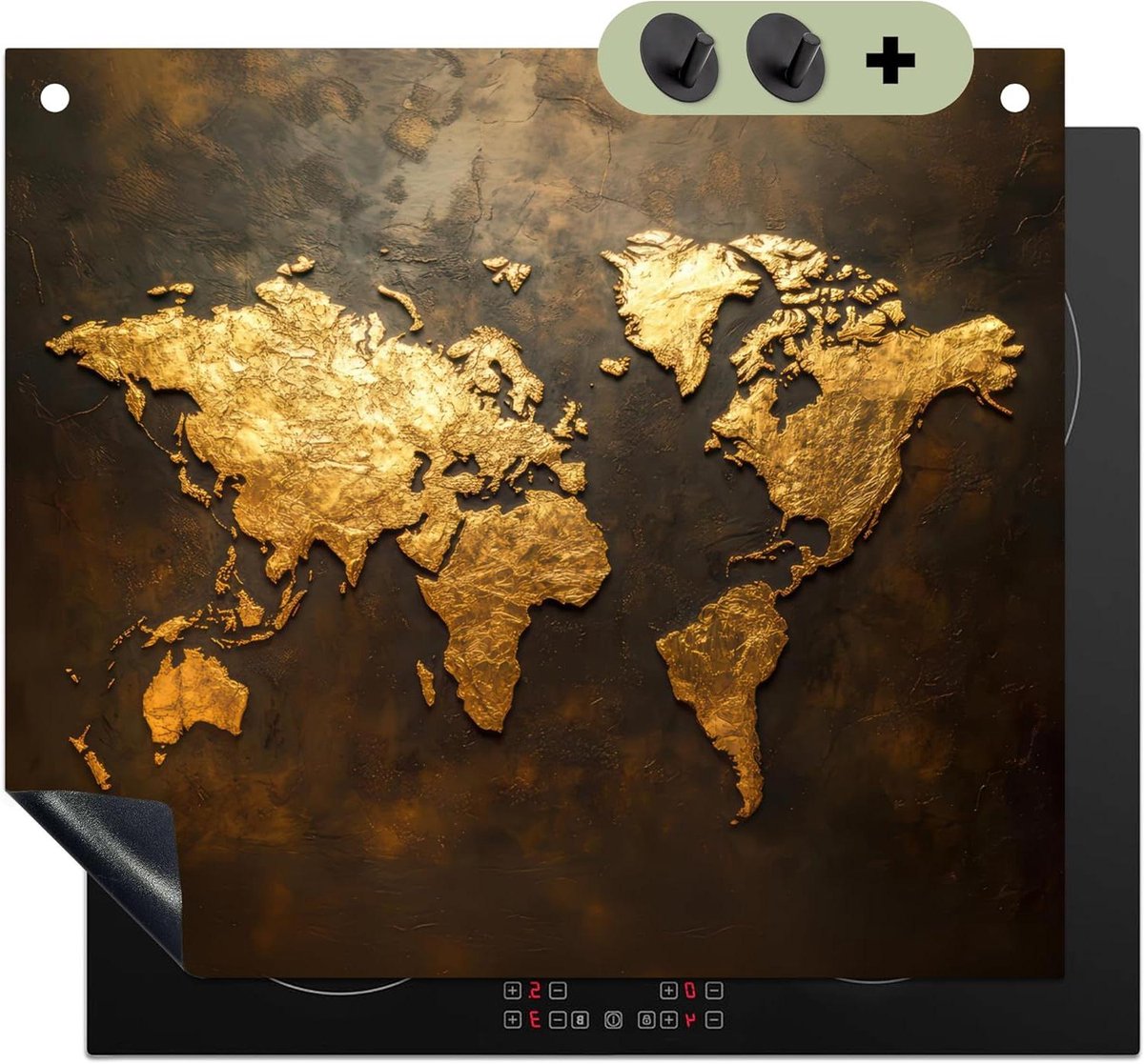 Inductie Beschermer - Kookplaat Mat - Keuken Decoratie - Unieke Fotodruk - 52x60 cm - Goud