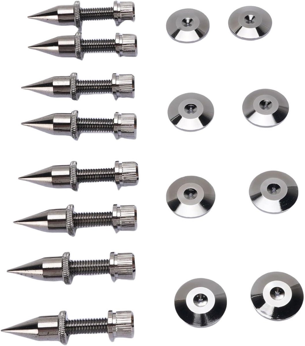 Luidspreker Isolatie Spikes - Anti-vibratie Voetkussens - Geluid Verbeteren - Verstelbare Hoogte - 8 Stuks - Koper