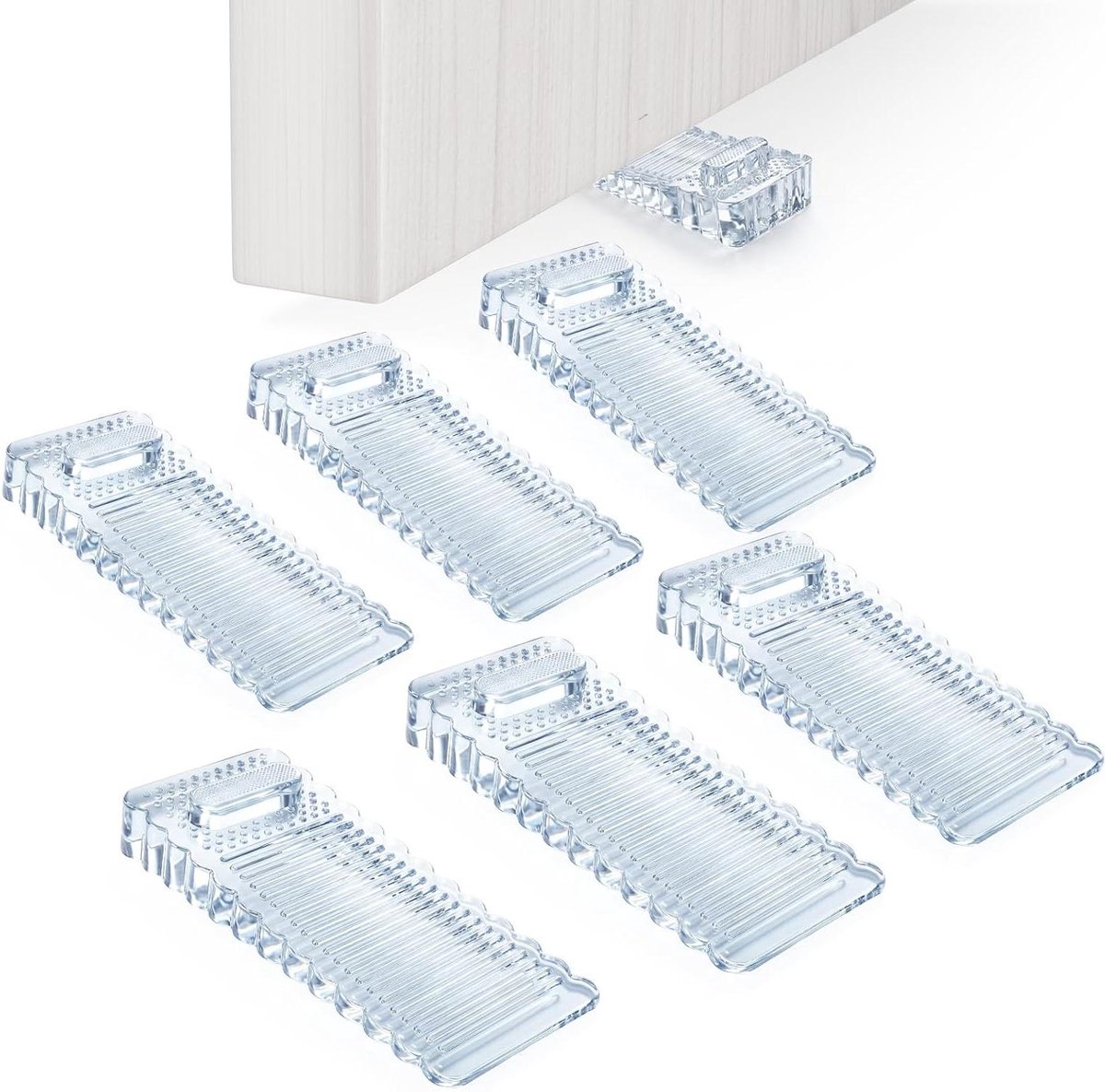 Deurstopper pvc - Deurwig set - Deuren Vastzetten - In hoogte verstelbaar - 6 stuks - Transparant