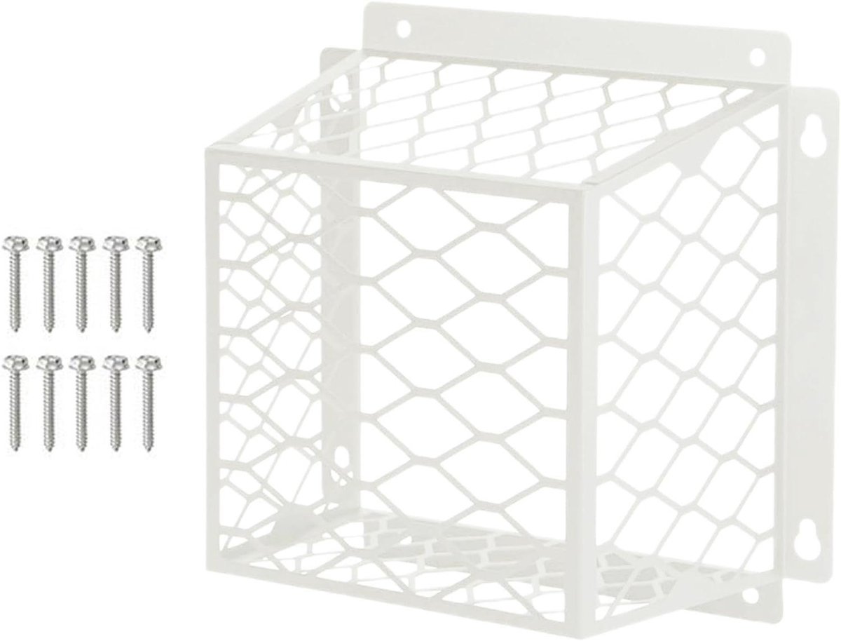 Droger Ontluchting - Ventilatie Afdekking - Dieren Buiten Houden - Verzinkt Staal - 18 x 18 x 12 cm - Wit