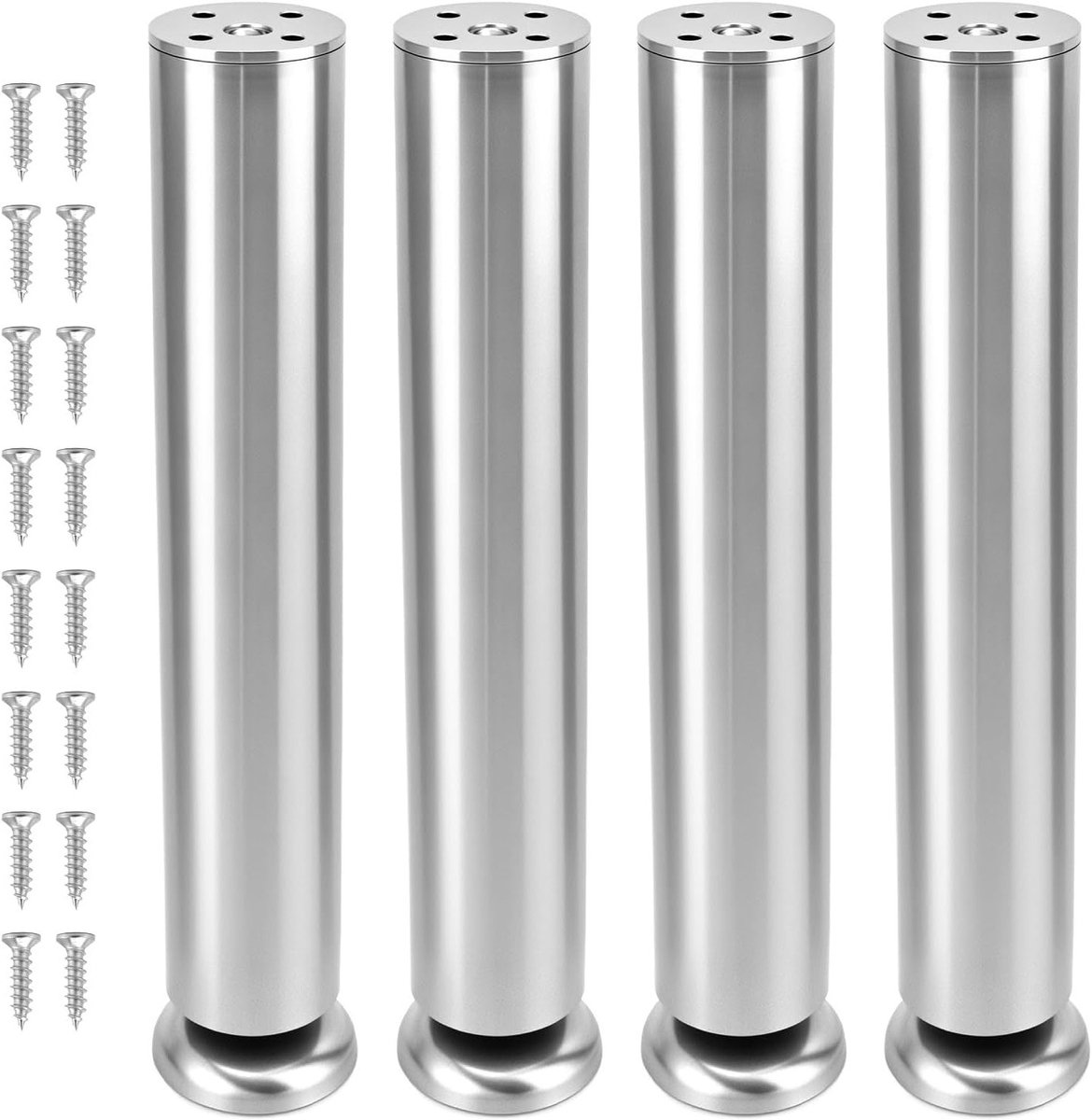 Verstelbare Meubelpoten RVS 30 cm - Set van 4 - Voor Bank, Tafel en Kast - 200 kg Draagvermogen