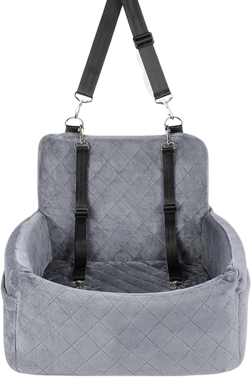 Honden Autostoel - Reisstoel Puppy - Veilig Reizen - Warm Pluche Comfort - 40x40x35 cm - Grijs