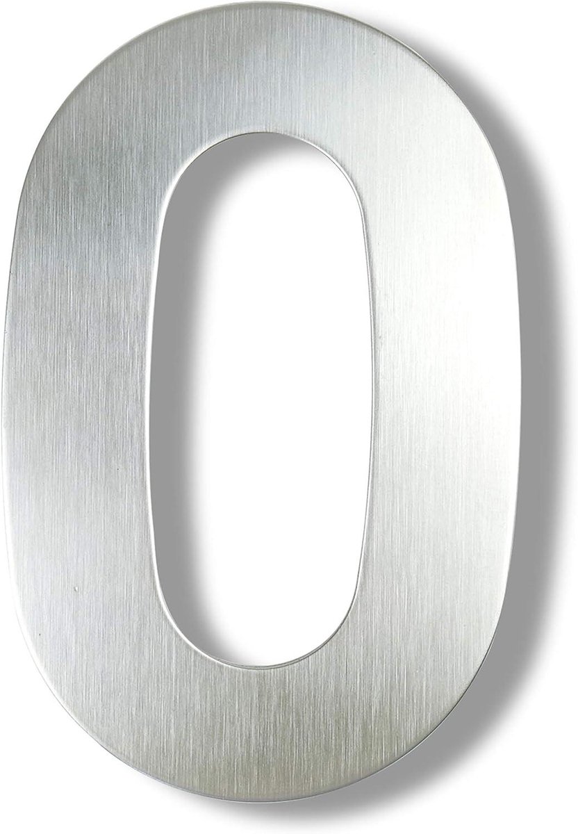 Huisnummer RVS - Adresbord Buiten - Adres Zichtbaar Maken - Zwevend Modern Design - 30 cm - Zilver