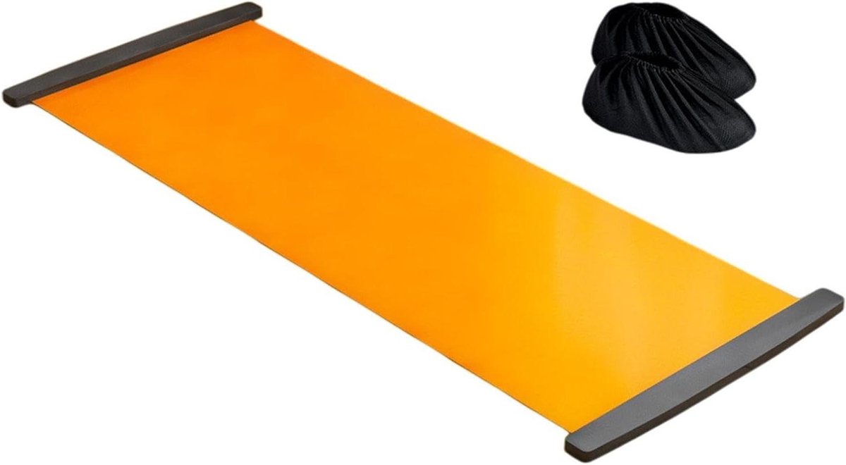 Glijplank Fitness - Trainingsbord - Full Body Workout - Antislip Draagbaar - 200 x 50 cm - Oranje