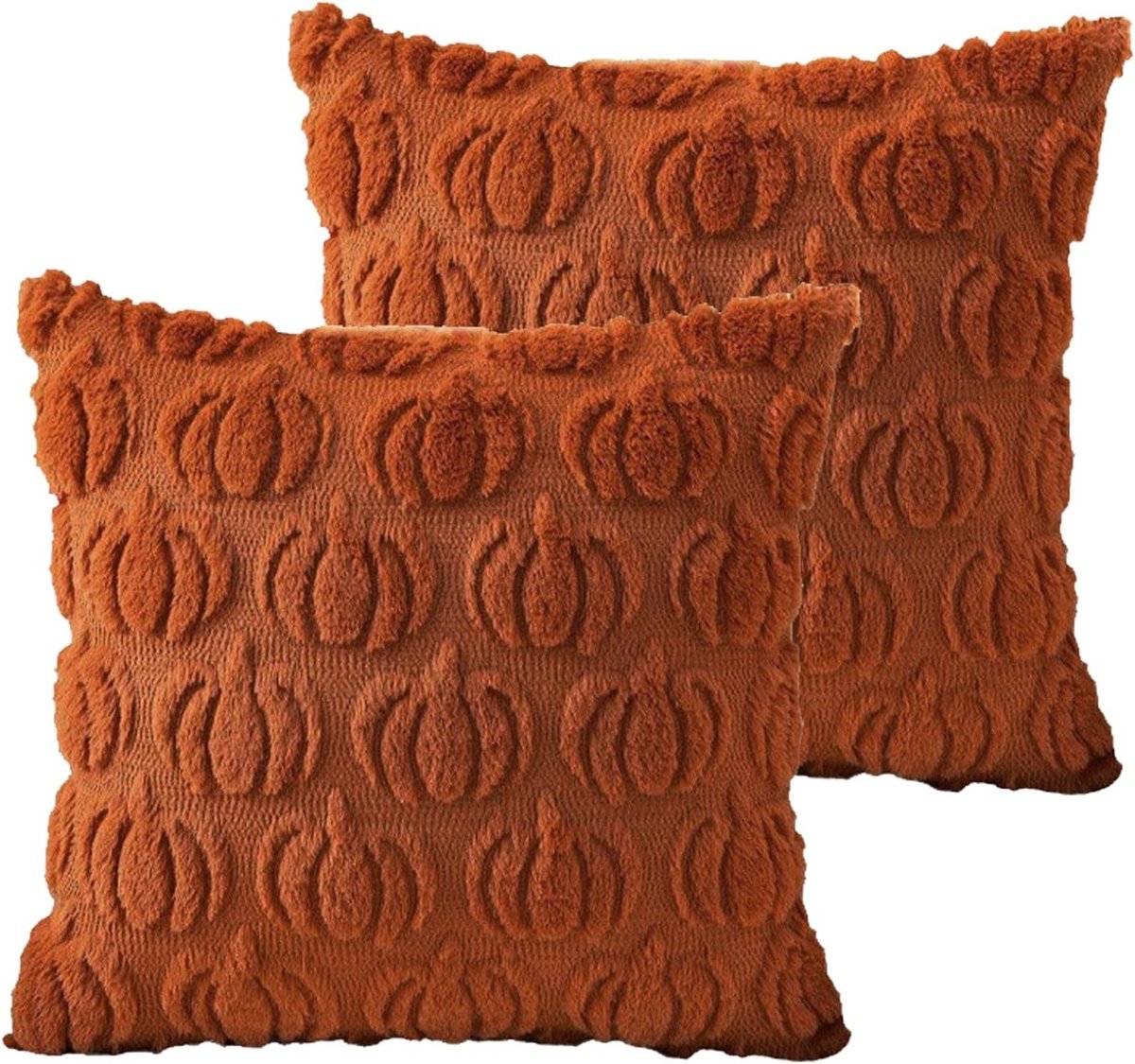 Herfst Kussenhoezen 45 x 45 cm - 2 Stuks met Pompoen Design voor Halloween en Thanksgiving, Rust Rood Decoratie