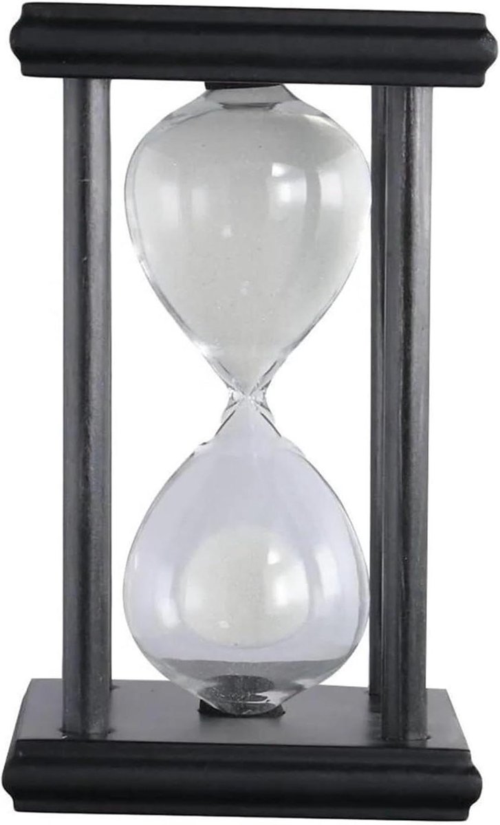 Houten Zandloper - Tijdklok Decoratie - Activiteiten Timen - Nauwkeurige Metingen - 55 inch - Wit Zand