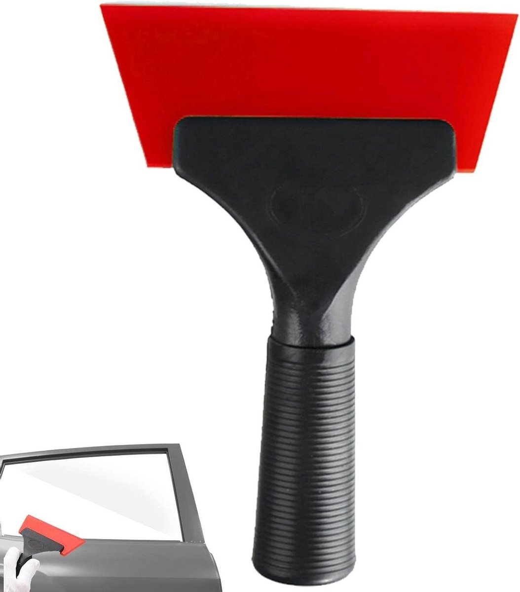 Raamwisser - Waterschraper Glasreiniger - Gladde Oppervlakken Reinigen - Antislip Ergonomische Grip - 18.5 cm Blad - Rood