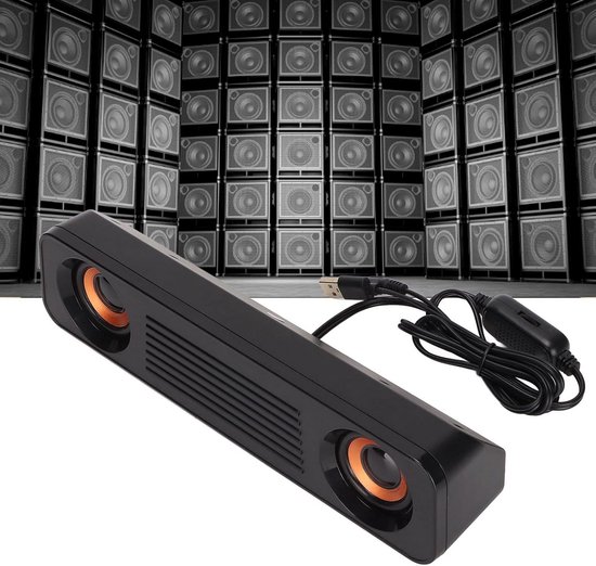 Computerluidsprekers - Mini Soundbar - Muziek Luisteren - 360 Graden Stereo - Compact Formaat - Zwart — afbeelding 5
