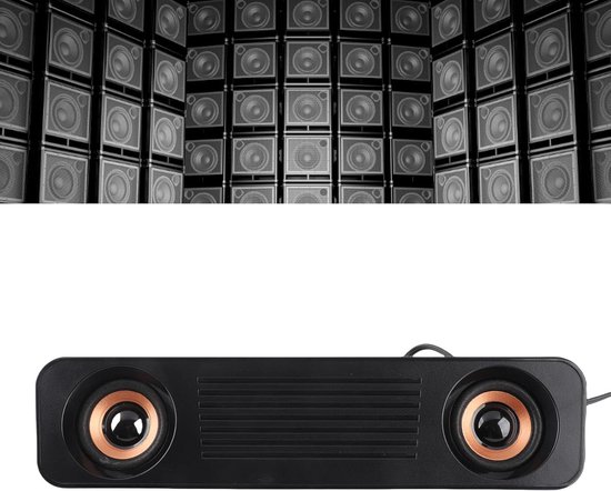 Desktop Luidspreker - Soundbar PC - Verrijk je Geluid - Ruimtebesparend Ontwerp - Slank Profiel - Goud — afbeelding 5