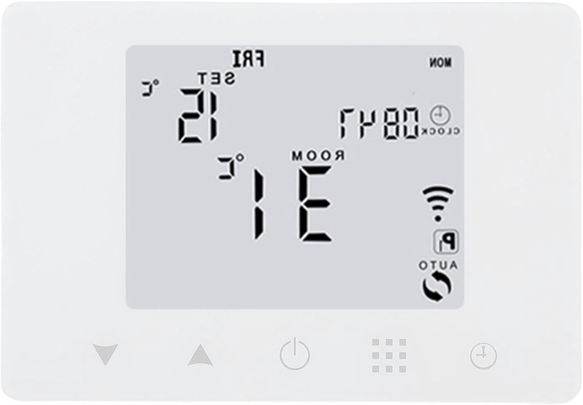 Slimme Thermostaat - App Bediening - Klimaatbeheer - Wandmontage Ontwerp - Digitaal Display - Wit