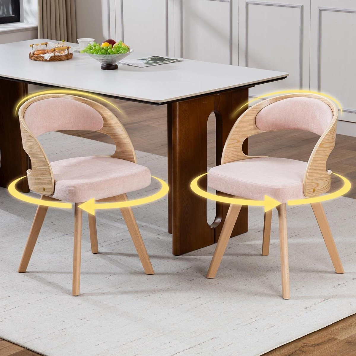 Eetkamerstoelen Set - Draaibare Stoelen - Comfortabel Zitten - 360 Graden Draaibaar - 41 x