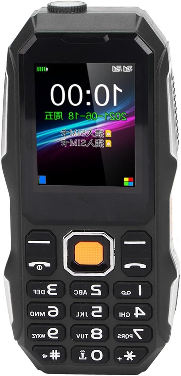 Duurzame Mobiele Telefoon voor Senioren, 1.8 Inch Waterdicht en Schokbestendig, 5800mAh Batterij, 32MB Geheugen, Geschikt voor Buitenactiviteiten