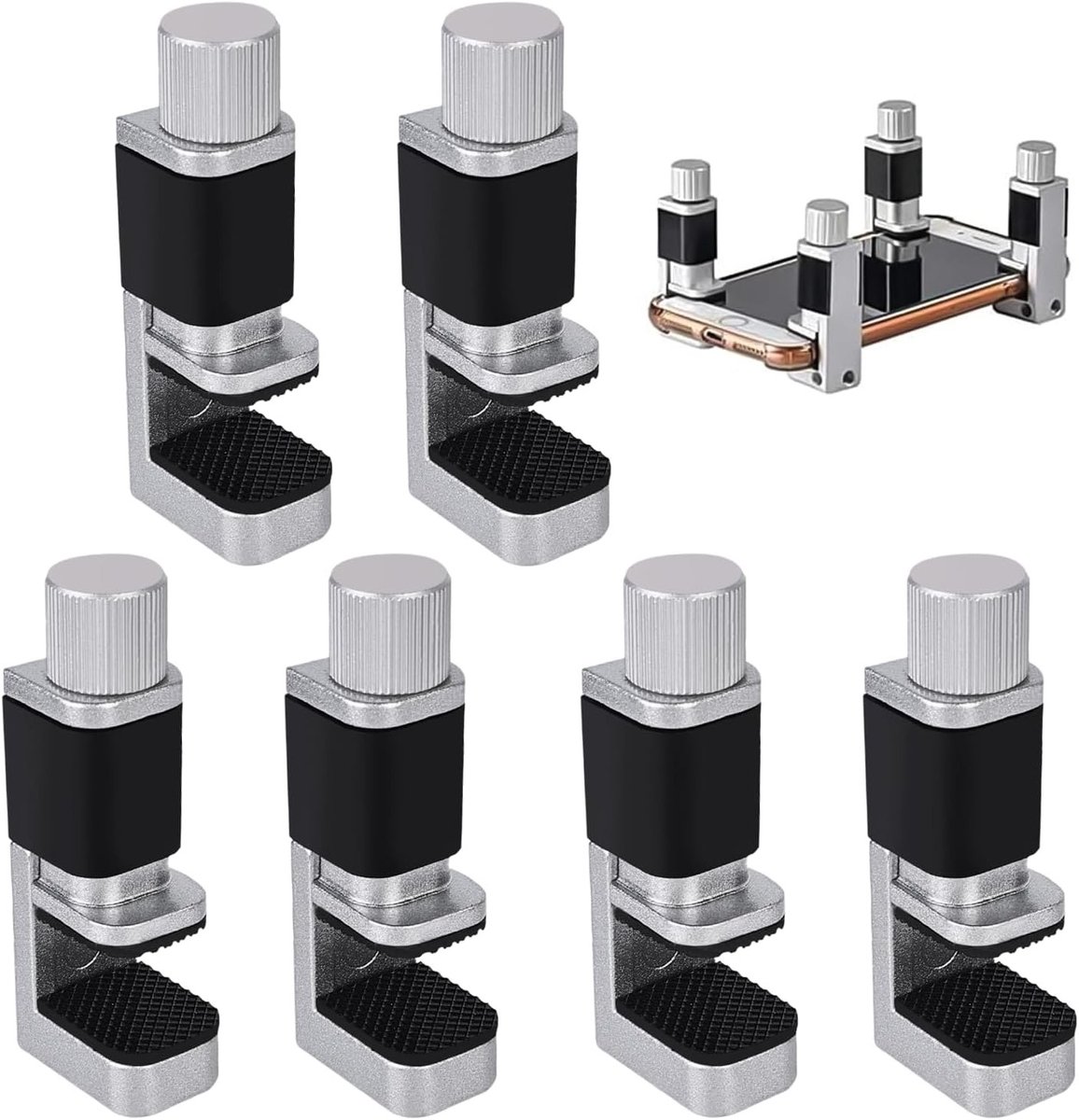 Verstelbare Metalen Clips voor LCD Schermen - 6 Stuks - Reparatietools voor Smartphones en Computers, Geschikt voor Diverse Toepassingen