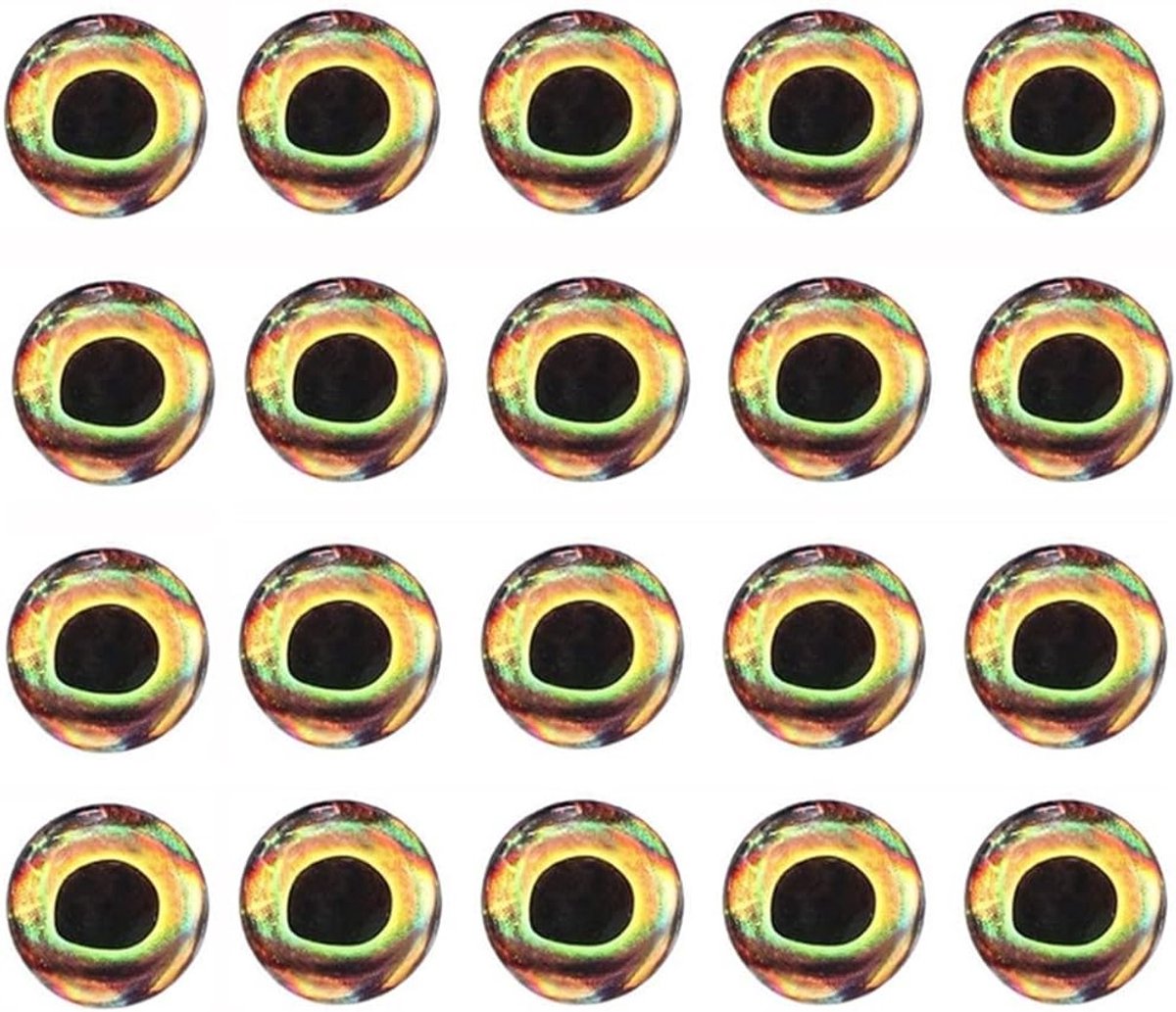 Realistische 4D Vissenoogjes voor Het Maken van Vissersaas - 20 Stuks Ovalen Vissenoogjes voor Vliegvissen en Lure Crafting, 4mm