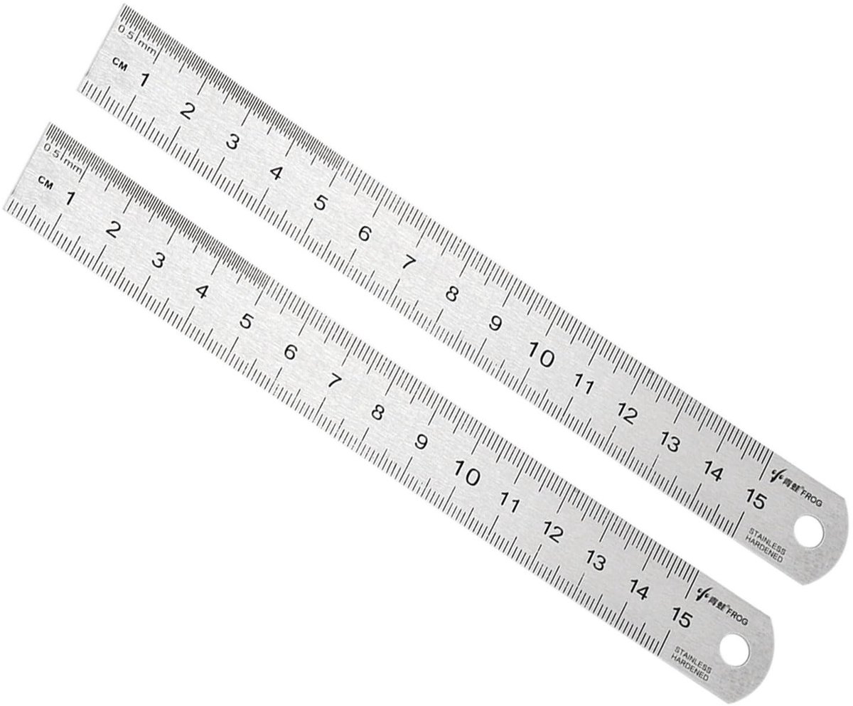 LIVIA HOME- Liniaal 15 cm - 2 Stuks - Roestvrij Staal - Metalen Meetinstrumenten - Duurzaam - Nauwkeurige Gravering - Voor Architectuurdesign - Meetlat