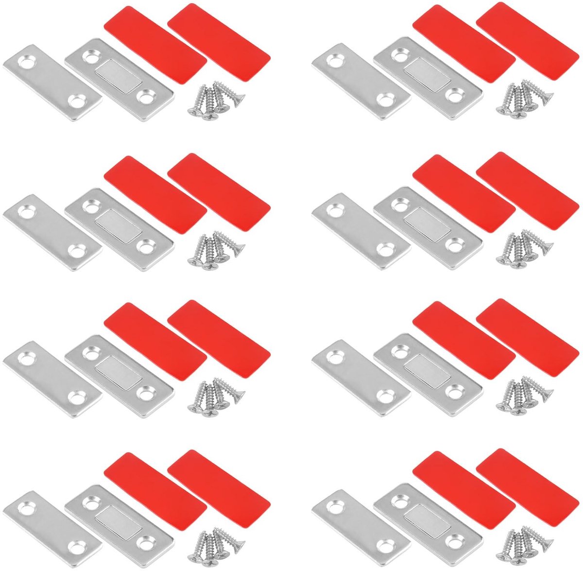 SOUQONE- Deurmagneet zelfklevend - Magneetsnapper - Deursluiter - Meubelmagneet - Sterke zuiging - Roestvrij staal - Kastmagneet