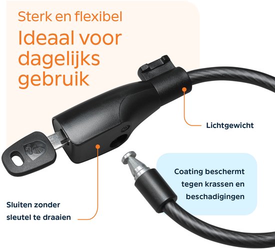 AXA Resolute 10/150 Kabelslot - Slot voor Fietsen - Gebruiksvriendelijk - 150 cm lang - Diameter 10 mm - Zwart van AXA — afbeelding 3