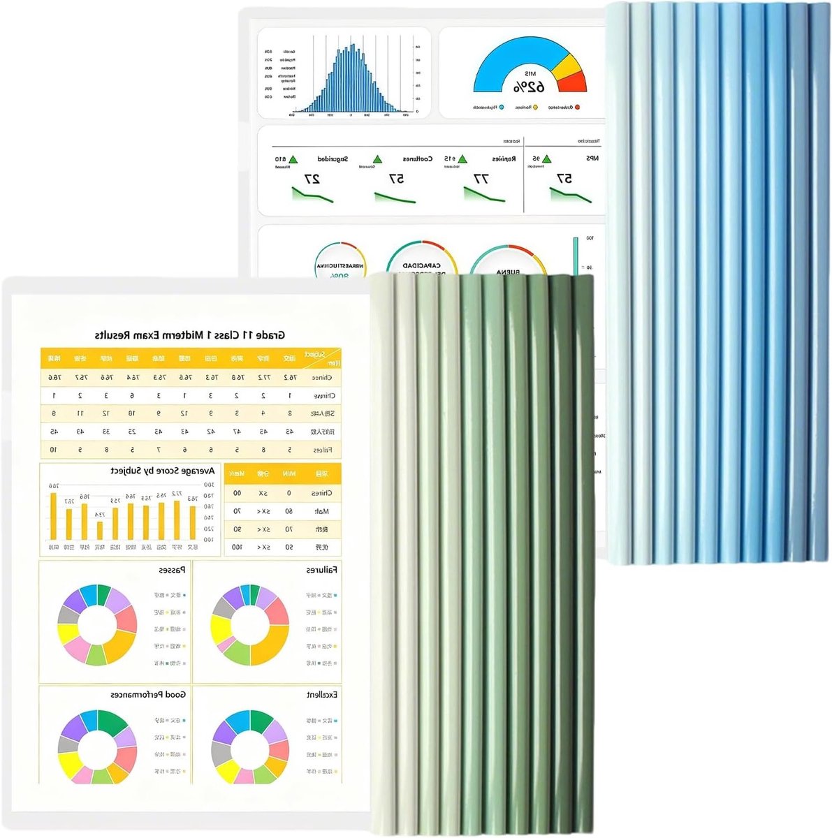 Set van 20 Klemrails voor A4 Documenten - Plastic Sliding Bar Binder voor Kantoor, School en Thuisgebruik