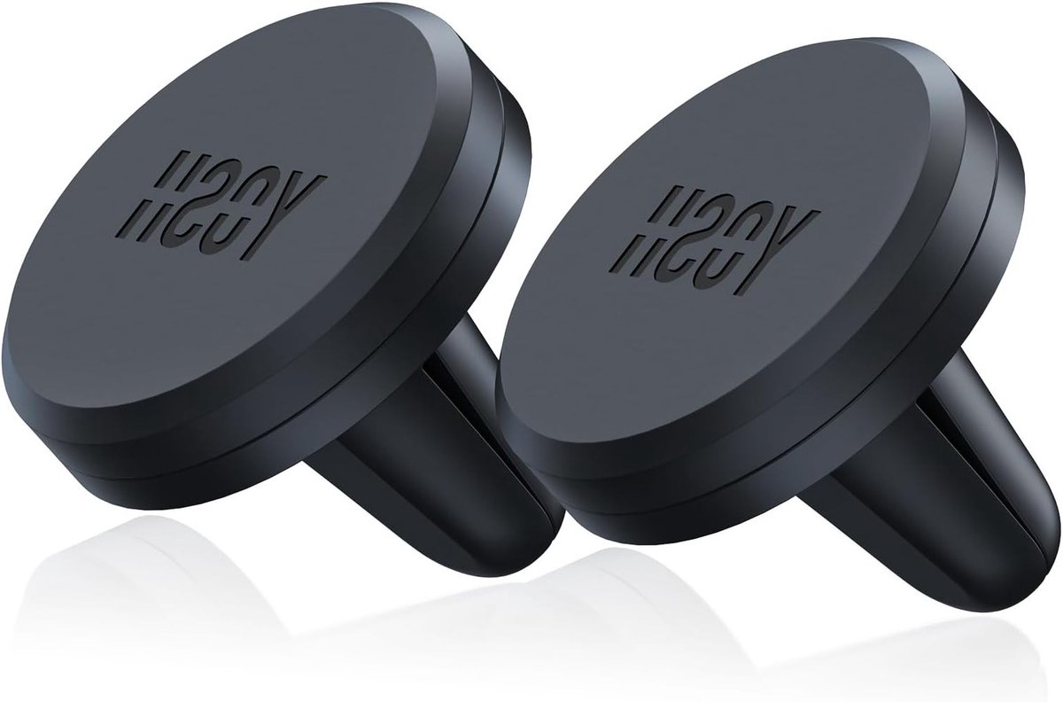 Ultra-compacte magnetische telefoonhouder voor ventilatie in de auto, sterke magneten, universele mobiele telefoonhouder voor iPhone, Samsung Galaxy en Huawei (2 stuks)
