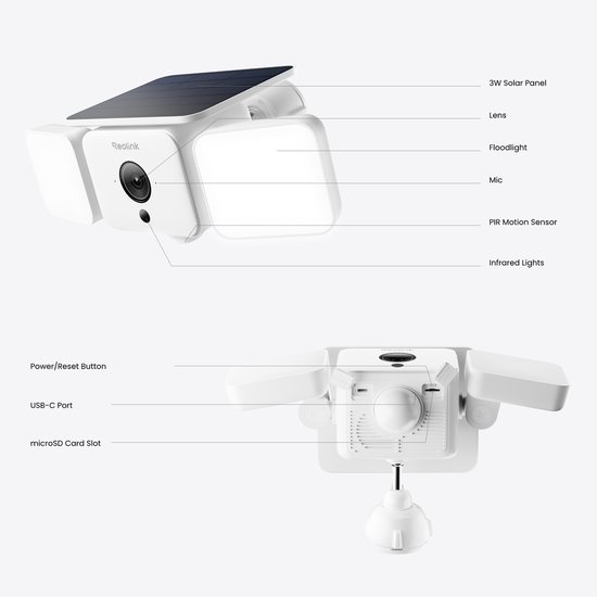 Reolink 4MP Draadloze Buitenschijnwerpercamera - SolarEase™-Opladen - Geluids- En Lichtalarm - Slimme Detectie - WiFi 6 - F310B van Reolink — afbeelding 5