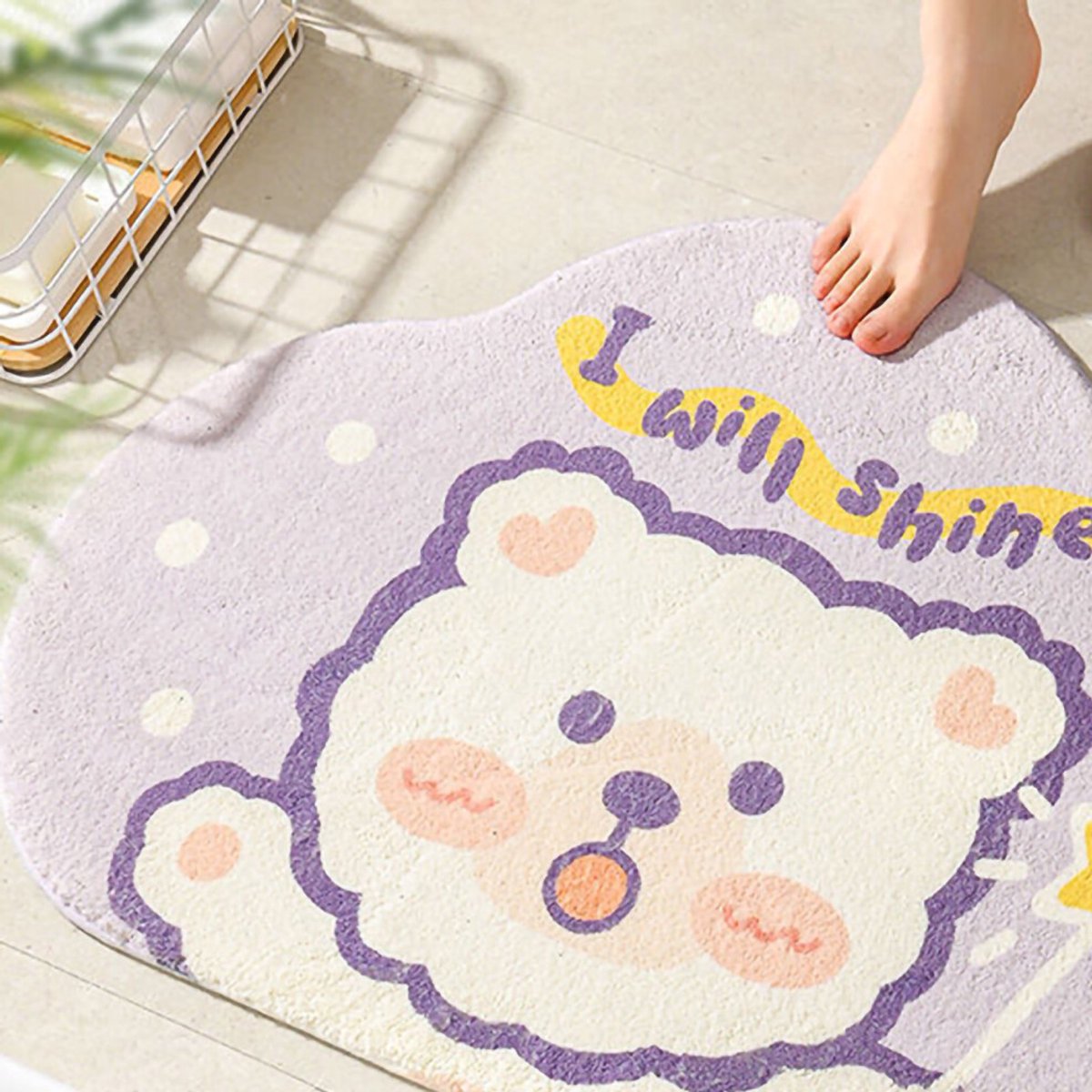 Lichtgevende badmat met teddybeer, 50 x 80 cm / 19,7 x 31,5 inch