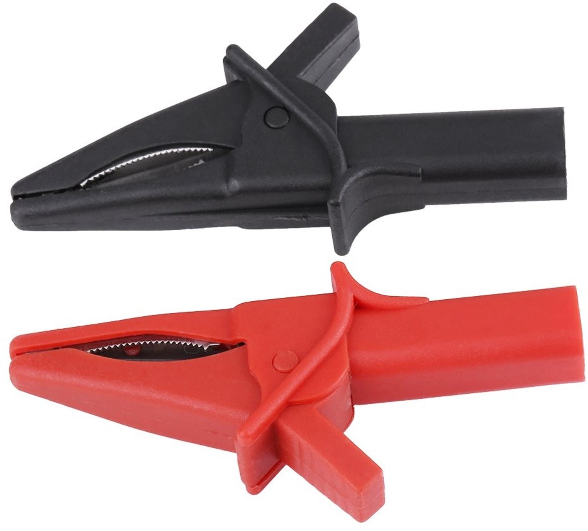 Dailygoods - Geïsoleerde Krokodil Alligator Clip - Dolfijn Gator Clips - Veilig en Betrouwbaar - Rood en Zwart - 4mm Socket - Geschikt voor Oscillosco...