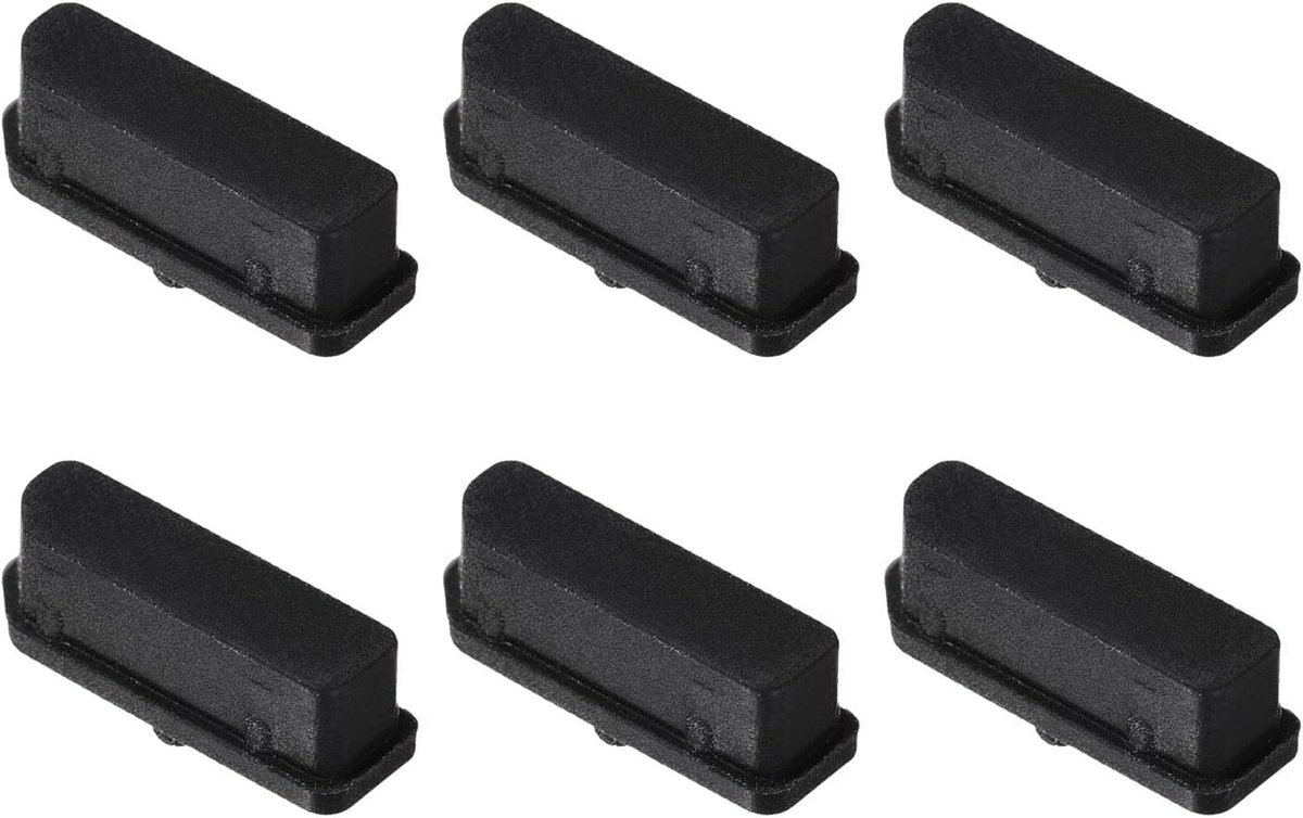 Zwarte Siliconen Stofafdekking voor Poorten - Bescherming voor TV, PC, Laptop en Ethernet - 6 Stuks