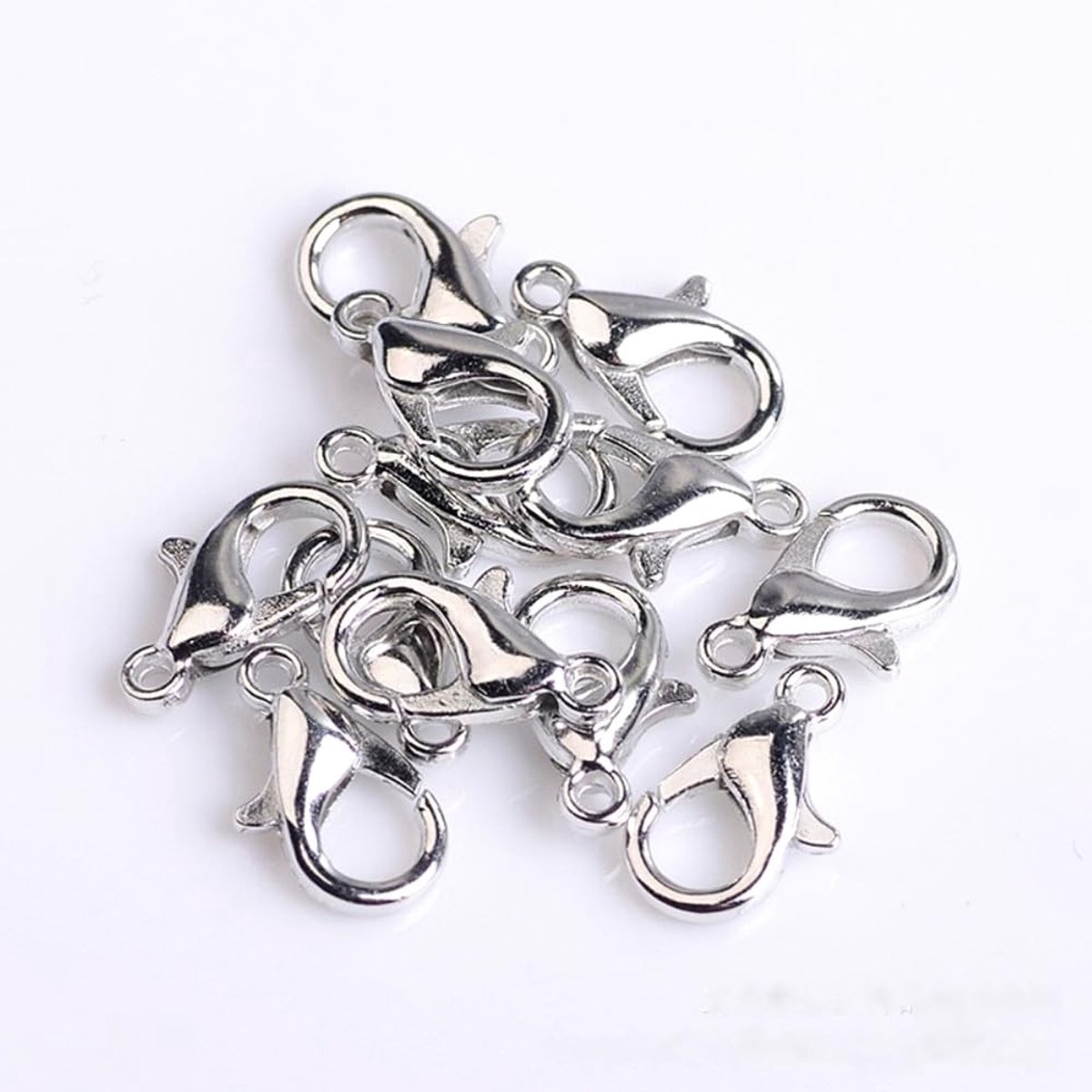 Dailygoods- Karabijnhaak 100 Stuks - Kettingsluiting - Sleutelhanger - Armbandsluiting - Zinklegering - Verkrijgbaar in Diverse Kleuren - Sluiting
