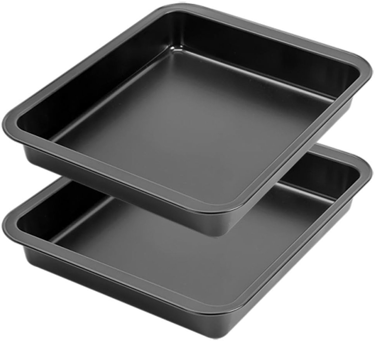 Dailygoods- Cakevorm Set van 2 - Vierkante Bakvorm - Anti-aanbaklaag - Koolstofstaal - 25 x 25 cm - Perfecte Taart - Bakpan