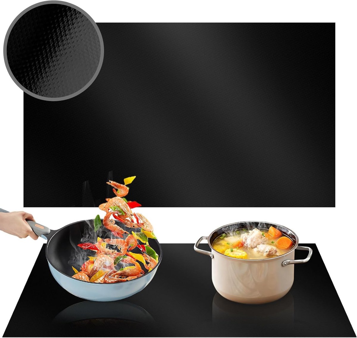 Grote Siliconen Mat voor Inductiekookplaat 54 x 90 cm, Warmtebestendig en Isolerend, Bescherming tegen Hitte en Krassen