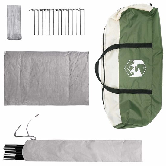 vidaXL - Huisje - Tent - met - dak - Groen - 210 - x - 210 - x - 138 - cm - Polyester van Vidaxl — afbeelding 5