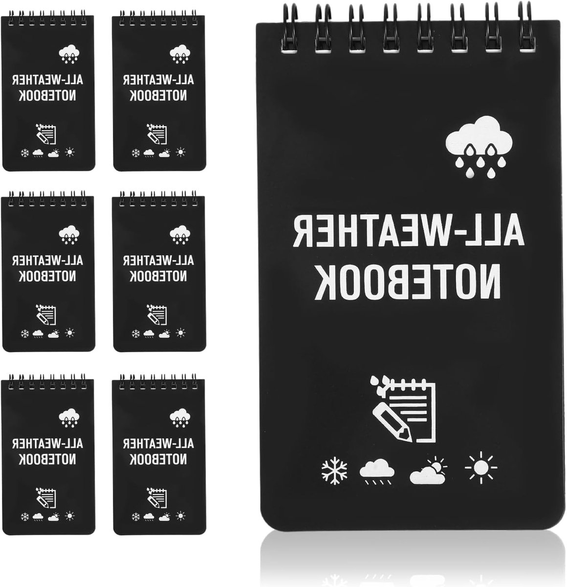 Waterdichte Notepad A6 Set van 6 Stuks met 50 Vellen, Ideaal voor Buiten, Compact en Handig Notitieblok