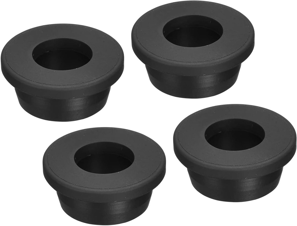 Rubber Grommet Set van 4 Stuks, 26mm Diameter, Flexibele T Type Silicone Tulle voor Kabels, Bescherming en Organisatie van Draden en Buizen