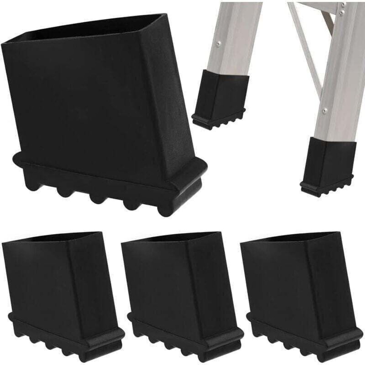 Vervangende ladderpoten, rubberen ladderpoten, ladderpoten, rubberen poten, vervangende poten, rubberen poten, reserveonderdelen, 4 stuks