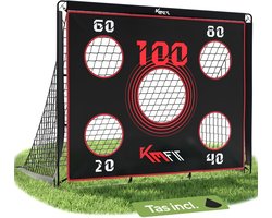 KM-Fit 2-in-1 Voetbaldoel met Schietdoek Opvouwbaar Training Tuin Voetbal