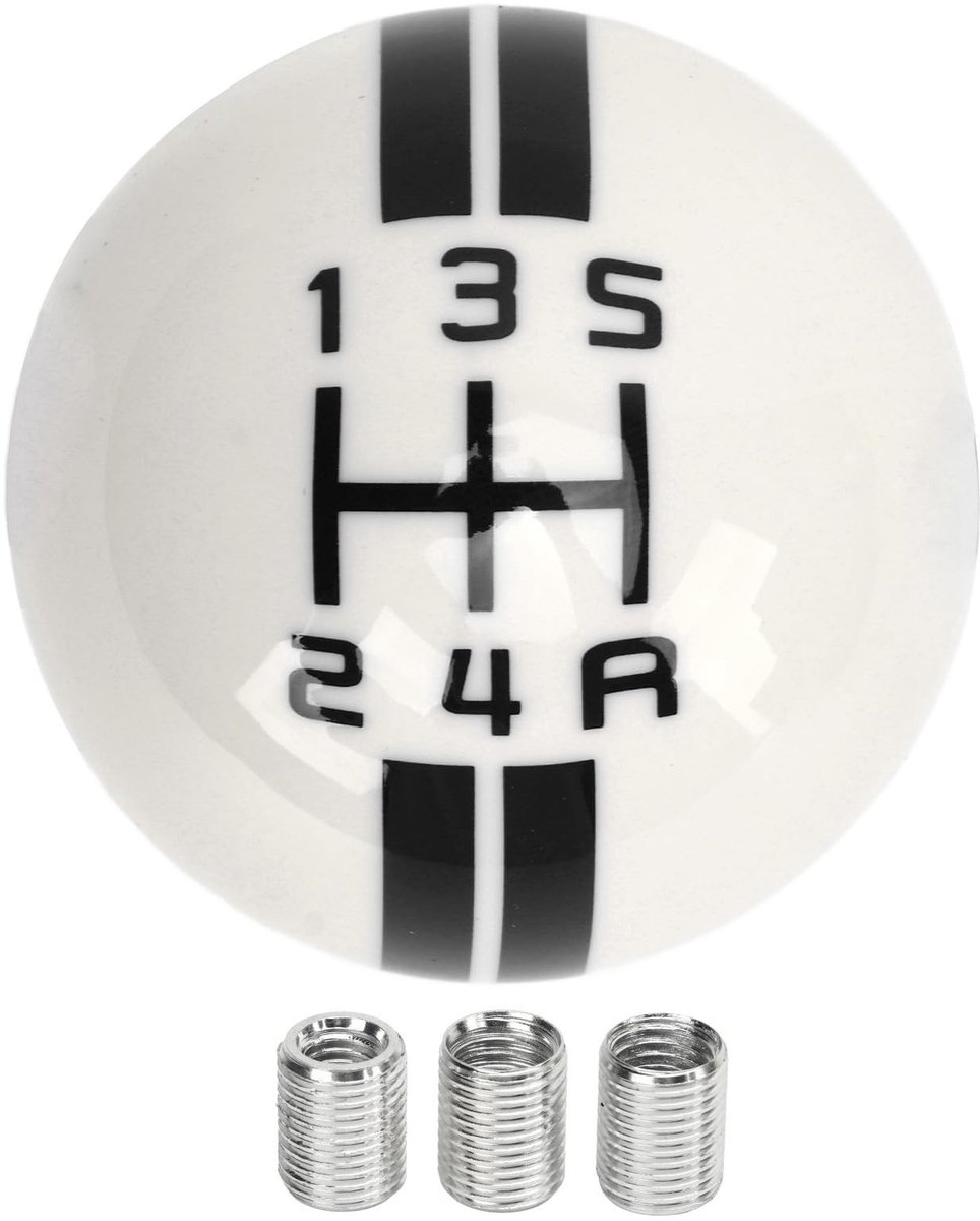 ZEYNOMAX - Speed Gear Shift Knob - 5 Speed - Verbeterde grip - Wit/Zwart - Geschikt voor Mustang - 1967 tot 2018
