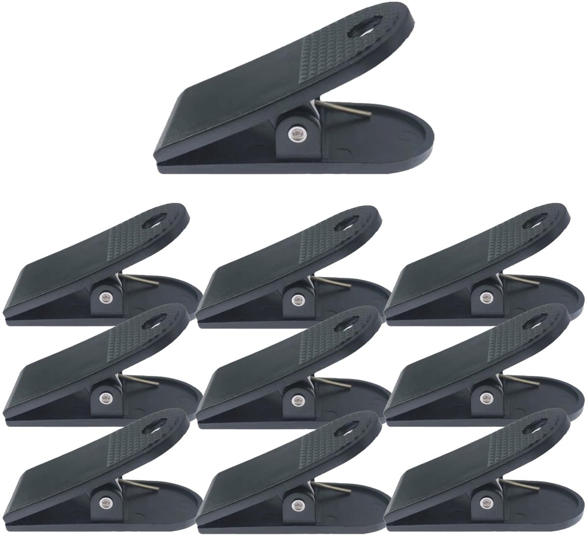 Dailygoods- Bindmiddel Clip - Sterke Kleding Clips - Antislip Ontwerp - Golfkarton Knop - Kunststof - Pak van 10 - Kledingclip