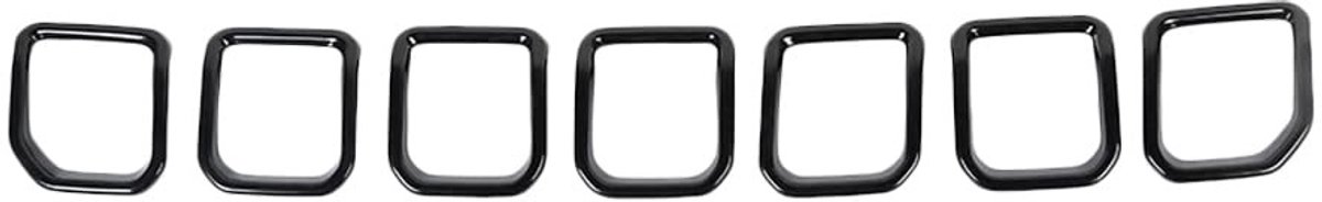 Dailygoods- Voorgrille Inzetstukken Mesh Afdekking - Compatibel met Jeep Compass 2022 - Zwart/Rood/Koolstofvezel - 7 Stuks - Hoogwaardige ABS Materialen - Duurzaam - Grillinzetstukken