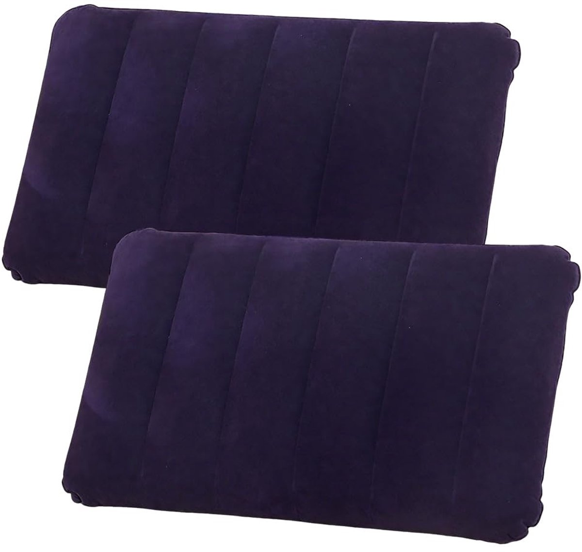 Dailygoods- Opblaasbaar Kussen Set van 2 - Zacht Fluweel - Vlekbestendig - Voor Strand/Kamperen - 30x47cm - Duurzaam PVC - Reis Kussen